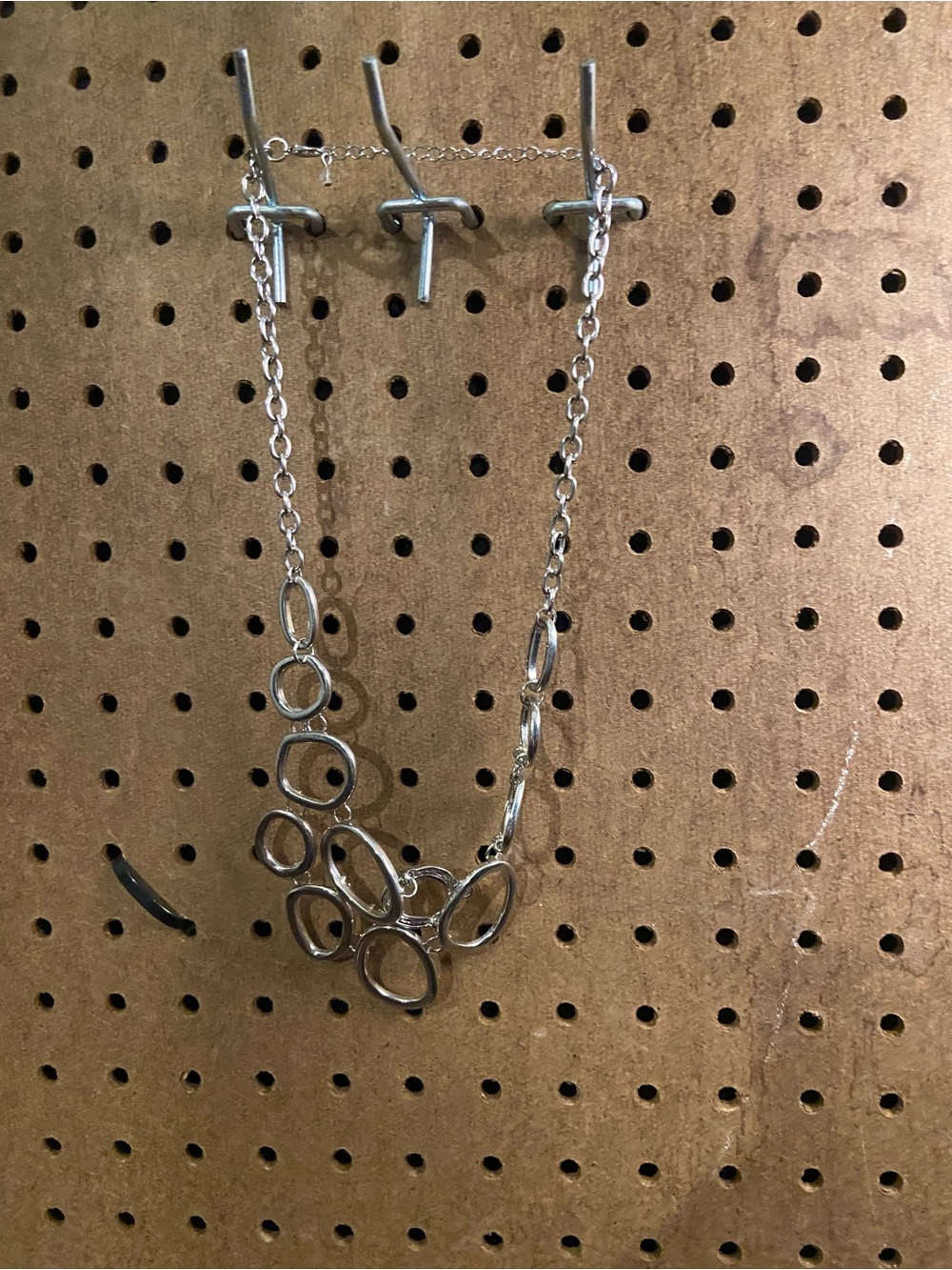 Silver Statement Linked Circle Necklace - Women Accessories